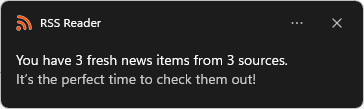Free RSS Reader - Notification